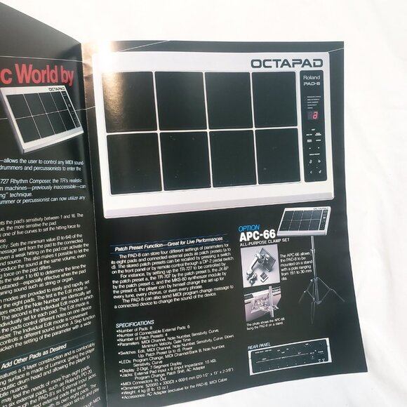Roland Octapad PAD-8 Midi Electronic Musical Instruments Brochure Only - Picture 3 of 4